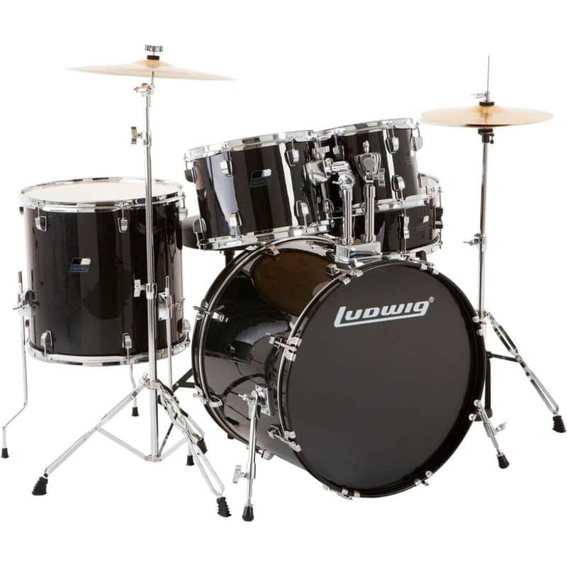 Ludwig BackBeat Complete 8x10 / 9x12 / 16x16 / 16x22 / 5x14" Drum Set with Hardware & Cymbals image 2