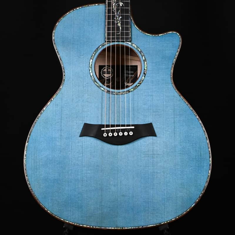 Taylor Custom Catch #23 C14ce B6023 – Grand Auditorium w/ Lutz Spruce Top & Figured Big Leaf Maple Back & Sides Acoustic/Electric Guitar- Koi Blue 2026 (1203306094) image 1