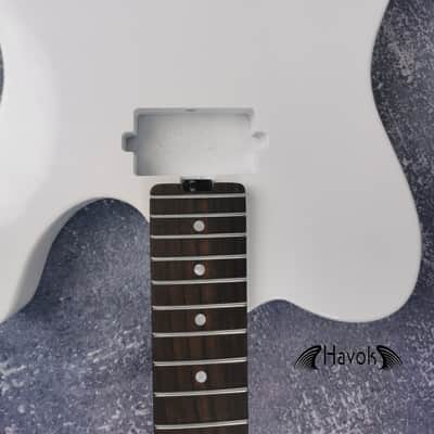 Guitar Kit Mahogany Body Mahogany Tl Neck Hardware, White metallic Guitar, Hight Quality Electric Guitar Kit, Neck, Build Your Own DIY image 2