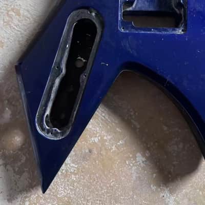 Metallic Blue HH Warlock Style Guitar Body image 4