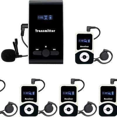 Church Translation Device, Tour Guide System Rechargeable, Simple Basic, Clear Sound Quality, Whisper Devices for Church, Factory, School (1 Transmitter 5 Receivers) image 1