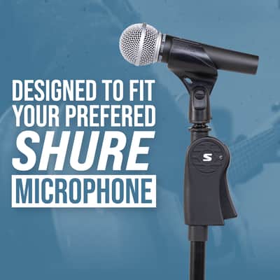 B-Stock Shure by Gator Deluxe Tripod Mic Stand with Pistol Grip One-Handed Clutch; (SH-TRIPODSTANDDX) image 2