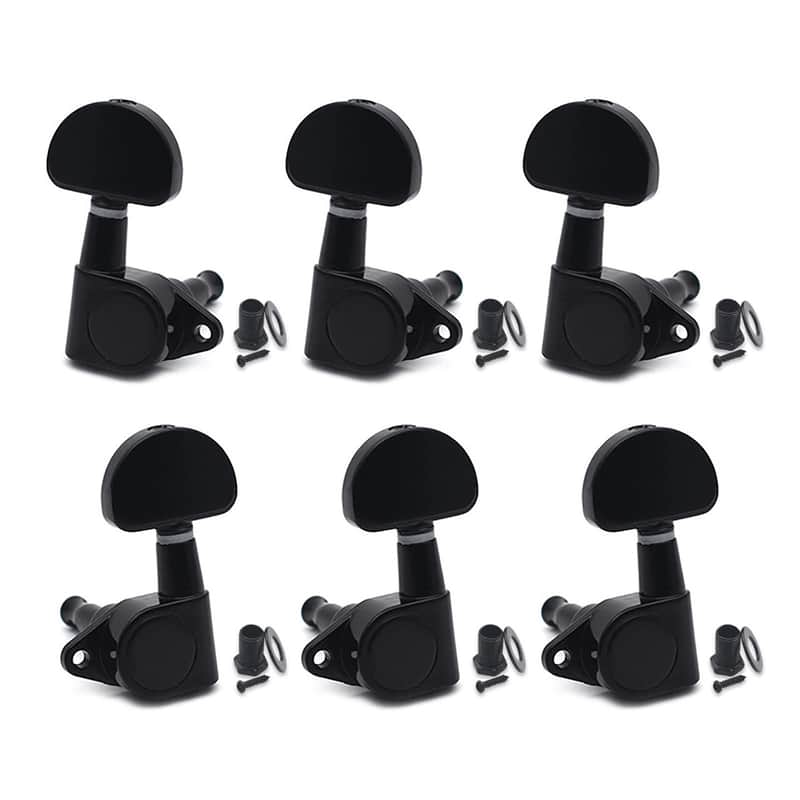 3L3R Guitar tuner pegs,Straight Sealed-gear Guitar Sealed Fan-shaped Tuning Pegs Tuner Machine Heads for Acoustic Electric Guitar Guitar Parts (Black) image 1