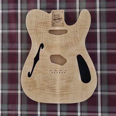 Woodtech Routing - Alder/Flame Maple Telecaster Thinline Body - Unfinished image 1
