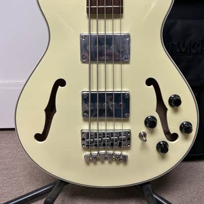 Warwick RockBass Star Bass 5-String Semi-Hollow Bass Guitar 2025 - Solid Creme White High Polish image 2