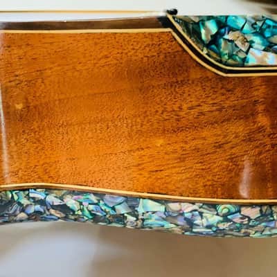 Blueberry  Handmade Acoustic Guitar Grand Concert Built to Order with Paua Shell Arm Rest and Rib Rest image 14