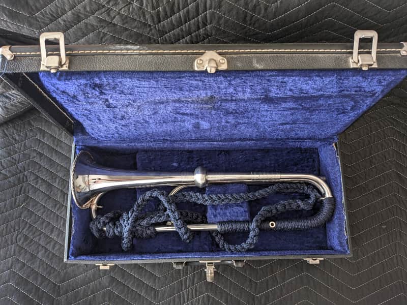 RON COLLIER ULTRA-RARE 'OLD GUARD' FIFE & DRUM CORPS CEREMONIAL TRUMPET w/CASE #2