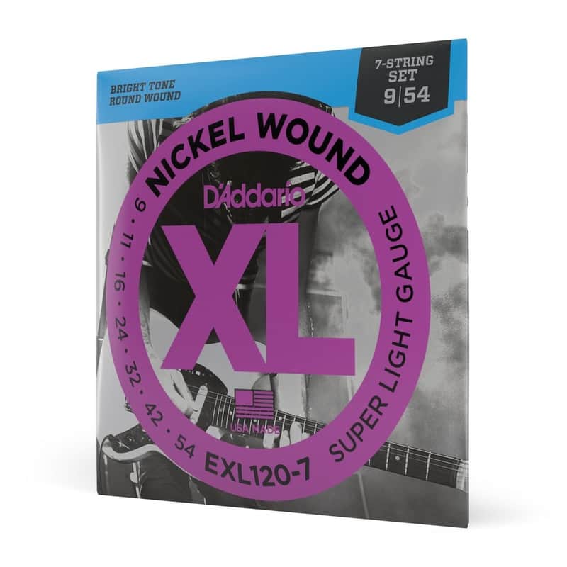 D'Addario 09-54 Super Light 7-String, XL Nickel Electric Guitar Strings image 1
