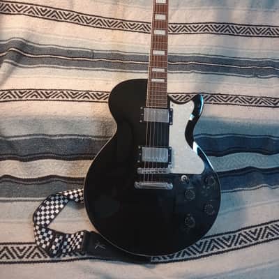 D'Angelico Premier SS Semi-Hollow Single Cutaway with Stop-Bar Tailpiece, No F Holes 2010s - Black image 3