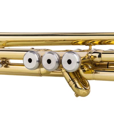 Bb Trumpet Brass Beginner Set – Gold Finish w/ Case, Mouthpiece & Gloves – Student Starter Instrument image 4