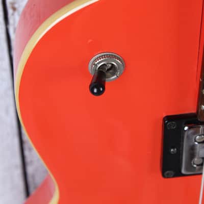 DeArmond M66 Solid Body Electric Guitar Fiesta Red with Hardshell Case image 5