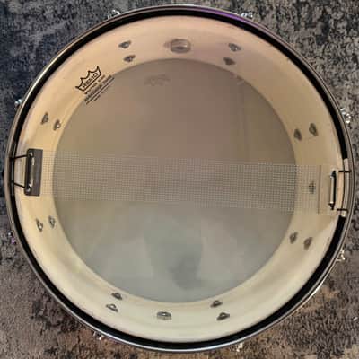 Rare 1960s Camco Oaklawn Oval Badge 5x14 Tuxedo Snare Drum in Black & Gold Duco image 9
