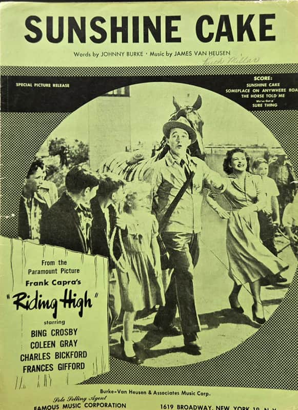 (USED/VINTAGE Sheet Music) Sunshine Cake - Riding High - Piano/Vocal/Guitar image 1