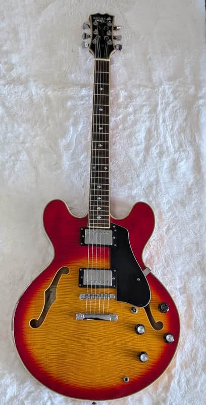Samick SAT-450CS/TT 335 style electric guitar in Cherry | Reverb