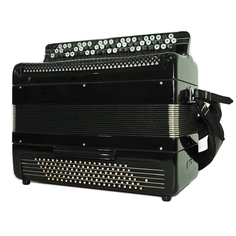 Vintage Converter Free Bass Button Accordion Yasnaya Polyana Russian Bayan Copper Voices Solid Reeds, New Straps and Soft Case, 2757 image 1