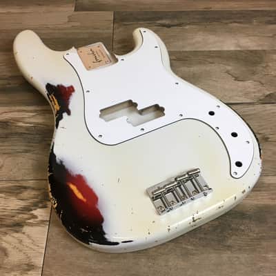 Made to Order - FRANCHIN Jupiter bass body Relic Aged 100% Nitro Lacquer COLOR OVER COLOR (Sunburst/ Black/ White/ Blue/ Green/ Yellow/ Red/ Pink/ Burgundy/ Purple/ Gold/ Silver, etc.) Basswood Poplar Precision-Bass Style Made in Italy image 9