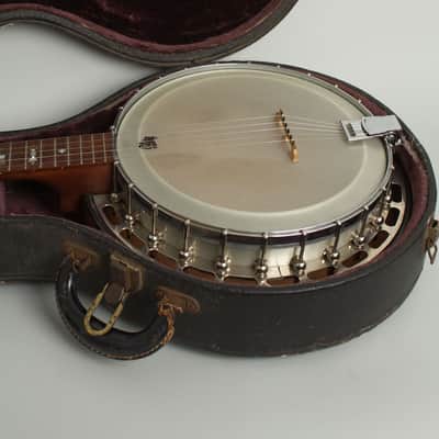 Eagle Brand 5 String Resonator Banjo, made by Stewart-Macdonald (1970s), black hard shell case. imagen 12