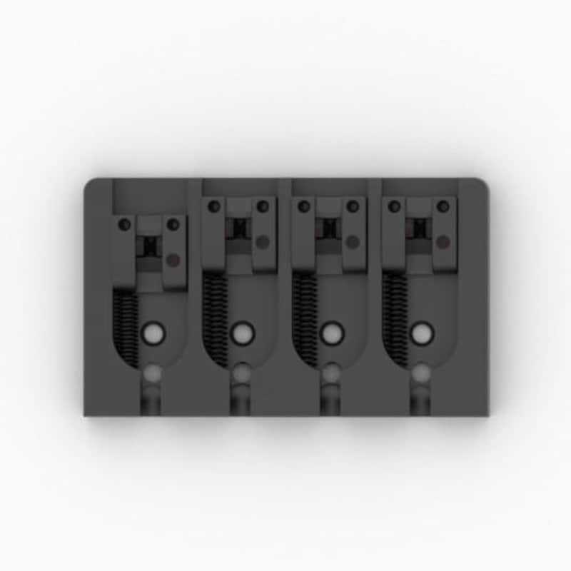 Hipshot 4-String A-Style Aluminum Bass Bridge, .750" Spacing - BLACK image 1