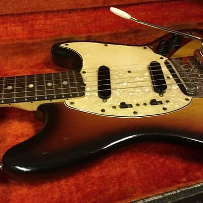 1970 Fender Mustang Electric Guitar Sunburst Vintage USA image 14