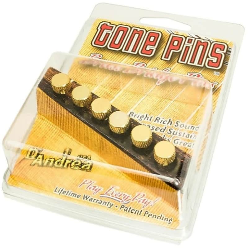 D'Andrea Tone Pins Brass Acoustic Guitar Bridge Pins TP1B image 1