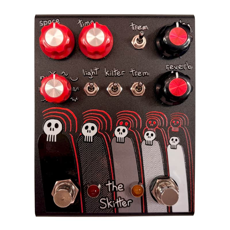 Champion Leccy The Skitter V3 Tremolo/Reverb Effect Pedal, Black image 1