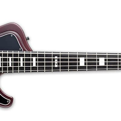ESP E-II Stream SL-5 Electric Bass Guitar in Deep Red Metallic Satin image 3
