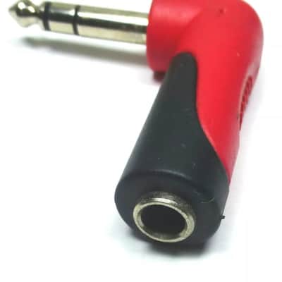 LASE Professional Right-Angle 1/4" Stereo Male Plug to 1/4" Stereo Female Jack image 2