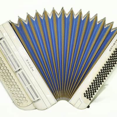 Vintage HOHNER ARTISTE IV, 4 Rows Button Accordion B Griff, made in Germany, Rare Original Akkordeon, New Straps, Rich and Powerful Sound, 2560 image 2