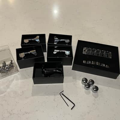 Warwick Hardware Kit 2024 - Silver 5 String Bridge Tailpiece Tuners Strap Locks image 1