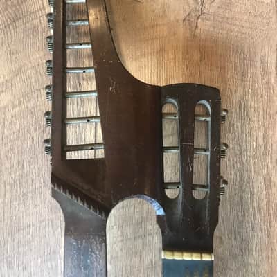 Harp Guitar Antique RARE Harp Guitar 1920s Brown image 5