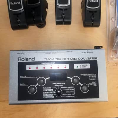 Roland TMC-6 Trigger MIDI Converter + 4x RT-10 Drum Triggers (T/S/K) image 2