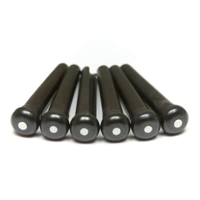 Graph Tech TUSQ Traditional Style Acoustic Guitar Black Bridge Pins, White Inlay image 4