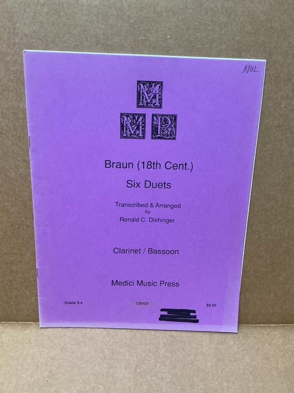 Braun Six Duets for Clarinet & Bassoon CBA53 image 1