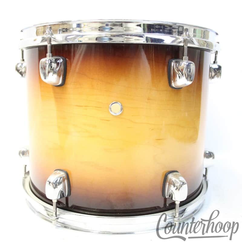 Pearl 12x10"Tom Drum Tobacco Fade Sunset 8Ply Maple Shell Chrome Rack/Ride image 1