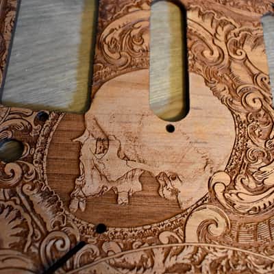 Handcrafted Cherrywood Pickguard for Fender Stratocaster HSS/SSS – Laser-Engraved Unique Design image 5