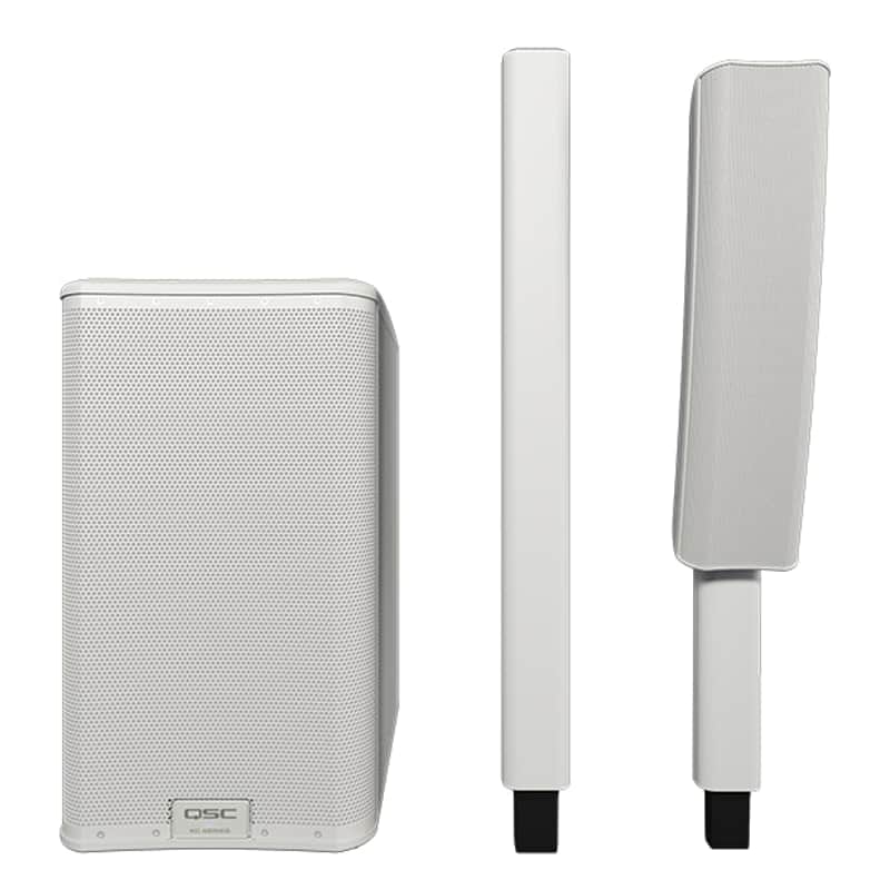 QSC KC12-WHT Active 12" 3-Way Column Loudspeaker System with Bluetooth (White) image 1