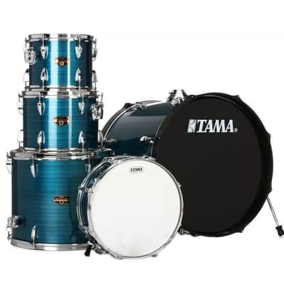 Tama Imperialstar 5 piece Complete Drum Set, Hairline Blue image 2