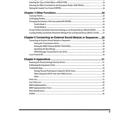 Roland GR-20 — Owners Manual User Guide Instructions — 49 Pages — USA Made image 3