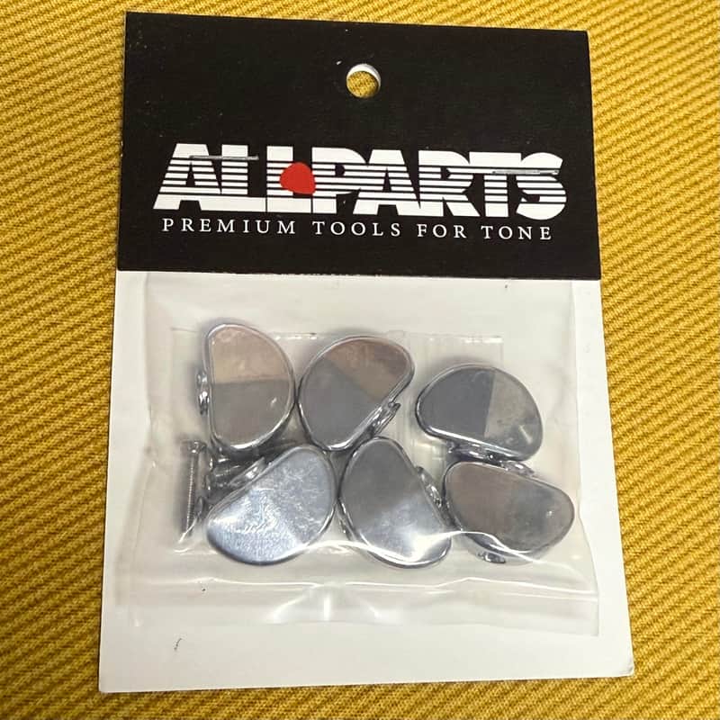 TK-7729-010 Grover Chrome Kidney Bean Shaped Large Tuning Machine Tuner Buttons for Guitar 6 with Screws image 1