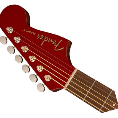 Used Fender Redondo Player A/E Guitar - Candy Apple Red w/ Walnut FB image 4