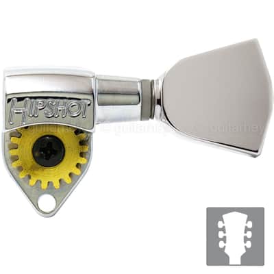 NEW Hipshot Classic Open-Gear Tuners 18:1 Gear Ratio Keystone Buttons 3x3 - CHROME