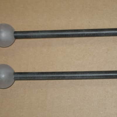 one pair new old stock Gambal GPL(UG13GPLXX) Percussive Keyboard Mallets (for xylophones and glockenspiels), 1 inch Clear (but cloudy) Hard Nylon Ball Heads with Black Synthetic Shafts, with original packaging - from 1990s - early 2000s image 10