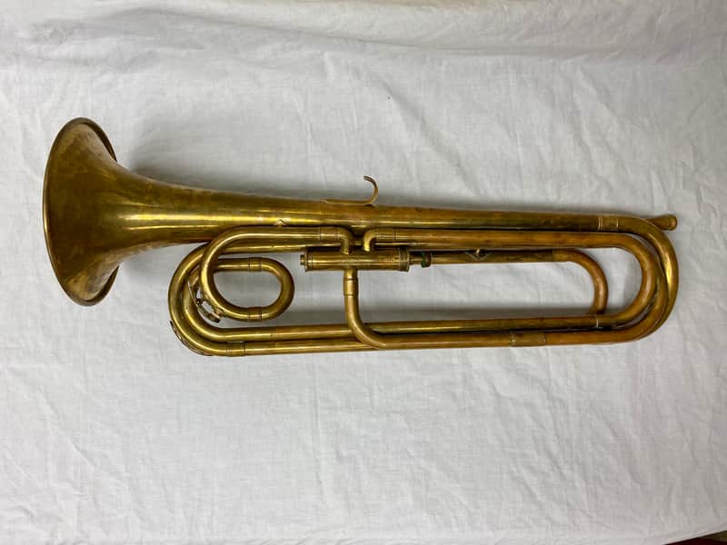 Weyman 'Keystone State' Brass G-D Tenor Bugle, c- Early 1900's image 1