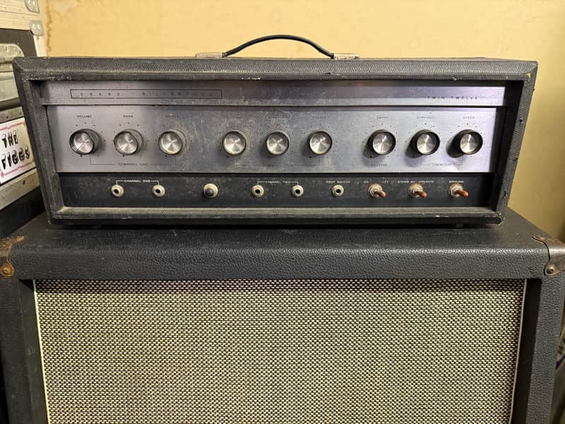 Silvertone Model 1484 Twin Twelve 60-Watt Guitar Head 1960s - Gray image 1