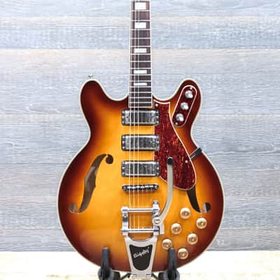 Eastwood Airline H78 Honeyburst Gold Foil Pickups Semi-Hollow El. Guitar w/Case image 2
