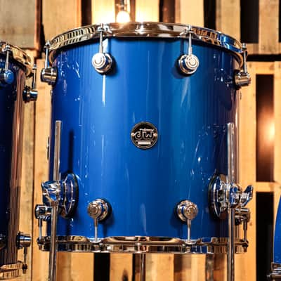 DW Performance Sapphire Blue Drum Set - 14x22,9x13,14x14,16x16 image 7