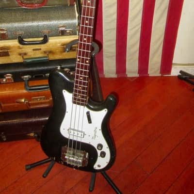~1965 Magnatone Hurricane Bass Faux Black Sparkle w/ Road Case image 2