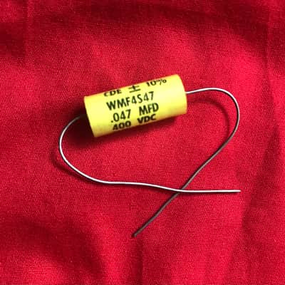 CDE Cornell Dubilier .047 uF 400V 1970s Yellow Polyester Mylar Capacitor image 2