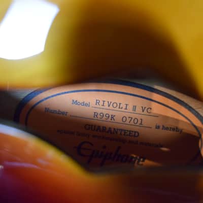 Epiphone Rivoli II VC 1999 - Sunburst made in Korea image 9