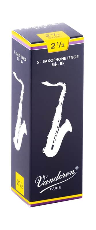Vandoren Traditional Tenor Sax #2.5 Reed - 5ct Box image 1